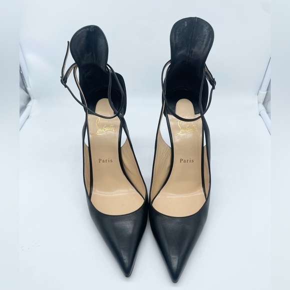 Christian Louboutin Black leather Mascara 100mm ankle strap pumps 41 - Picture 4 of 12